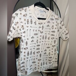 Vintage Liz Claiborne LizGolf Polo Shirt Golf Print Women's Medium